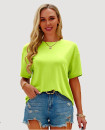 Made in Portugal Organic Pima Combed Cotton Unisex Crewneck Regular Fit T Shirt Neon Green